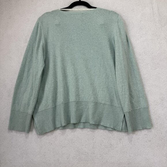 Bianco & Blu Sweater Womens Large Mint Green Cashmere Silk Wool Blend Made Italy - Picture 8 of 9